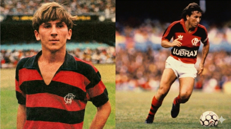 Transformação física do Zico: antes e depois no Flamengo.